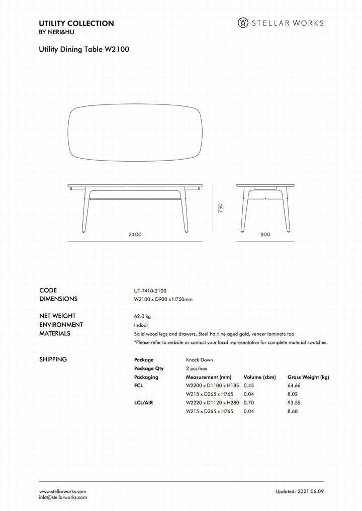Utility Dining Table W1800